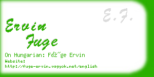 ervin fuge business card